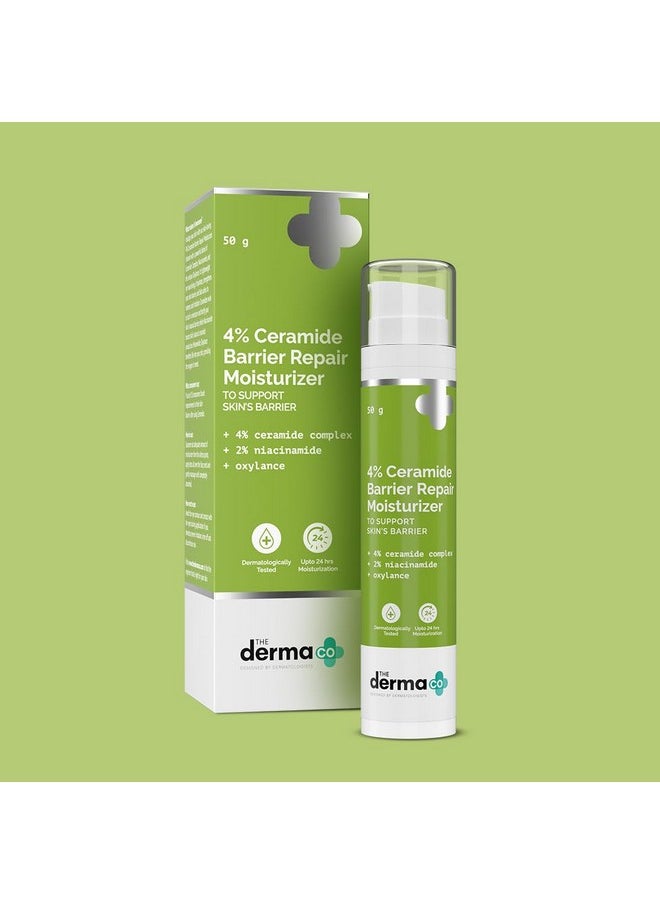 4% Ceramide Barrier Repair Moisturizer | Niacinamide & Oxylance I Repairs & Strengthens Skin I Improves Skin Texture I Lightweight Cream I 24 Hrs Moisturization | For All Skin Type - 50Gm