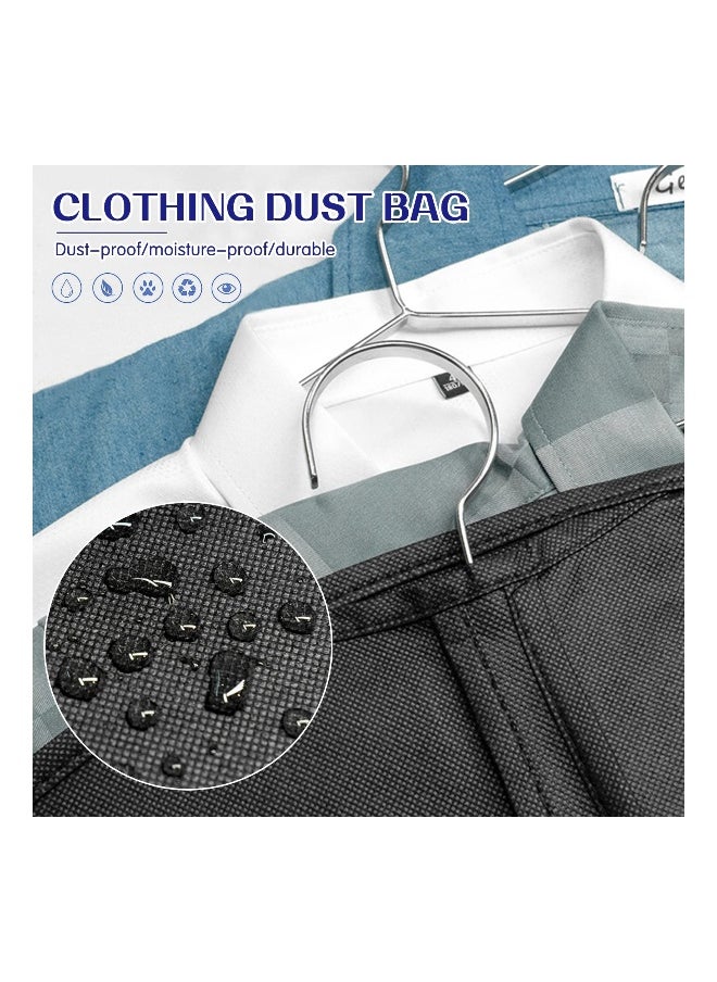 5Pcs Black Garment Bags for Storage and Travel, Anti-Moth Protector Suit Cover for men for Wardrobe and Travel Dustproof Clothes Jacket Covers
