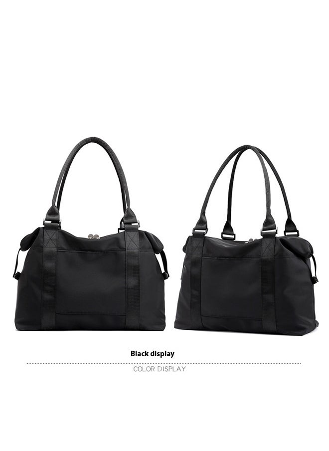 Duffle Tote Bag Weekender Bags for Women Travel with Trolley Sleeve - black