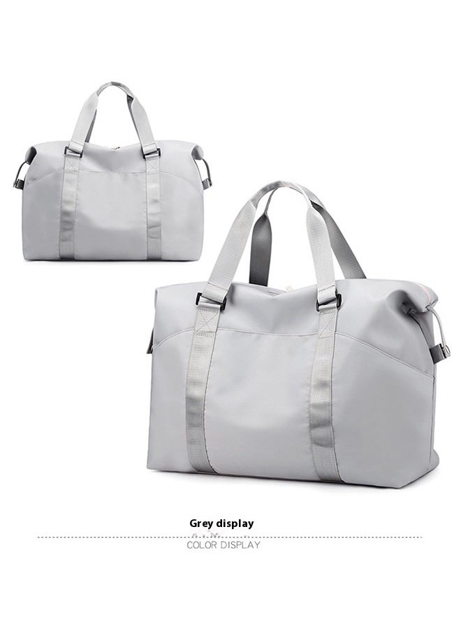 Travel Duffel Bags For Women With Trolley Sleeve, Weekender Overnight Carry On Bag Lightwight Waterproof, Grey