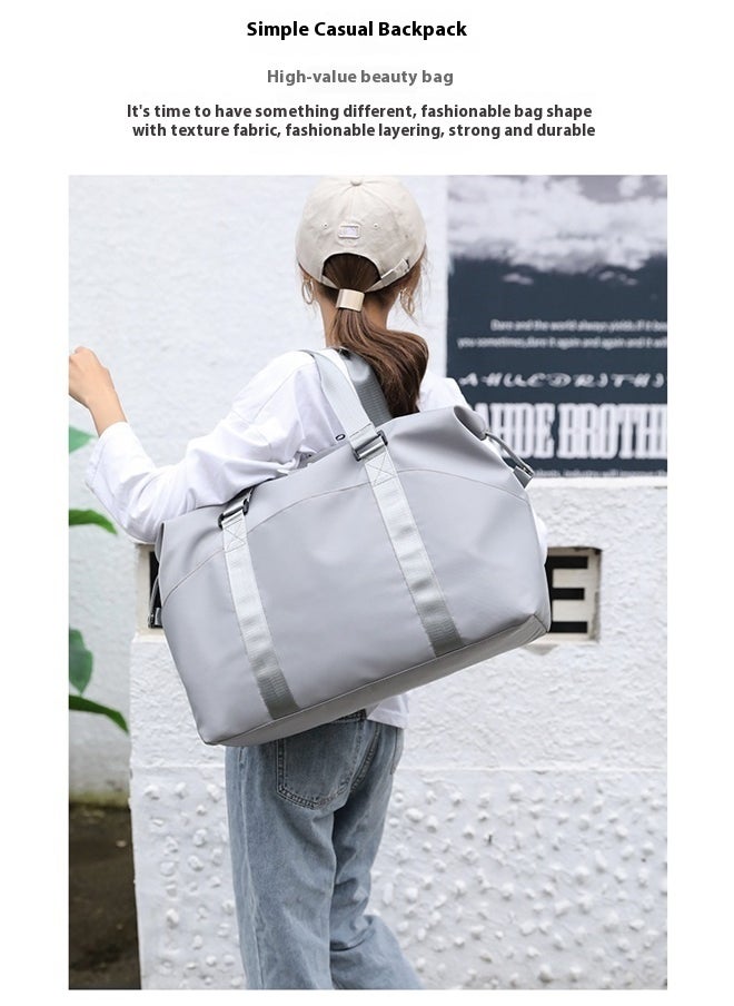 Travel Duffel Bags For Women With Trolley Sleeve, Weekender Overnight Carry On Bag Lightwight Waterproof, Grey