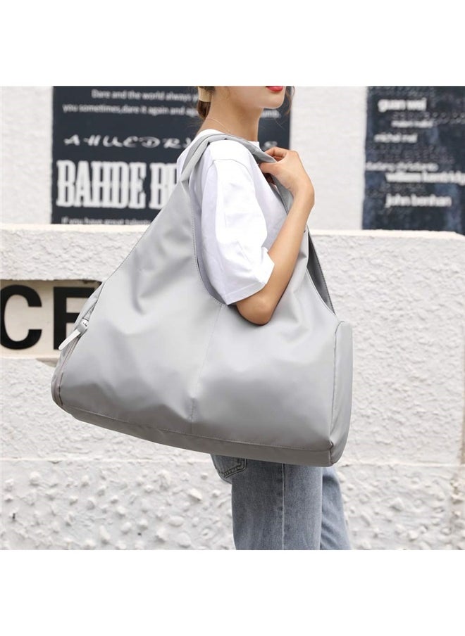 Yoga Gym Bag for Women with Shoes Compartment & Wet Dry Storage Pockets Lightweight Duffel Bag-Grey