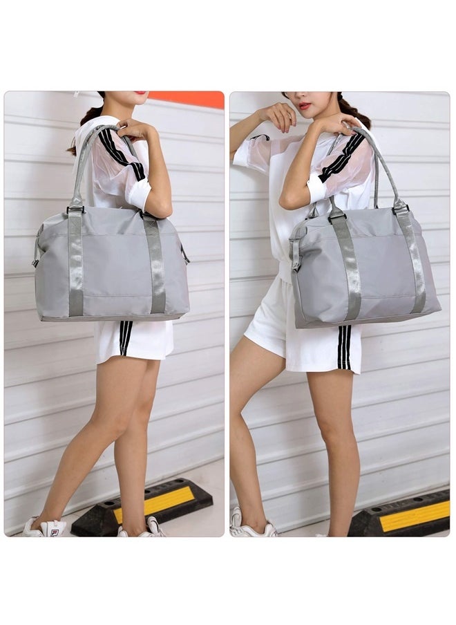 Duffle Tote Bag Weekender Bags for Women Travel with Trolley Sleeve - grey