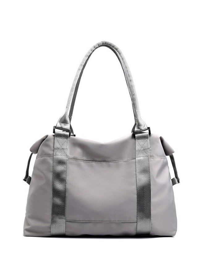 Duffle Tote Bag Weekender Bags for Women Travel with Trolley Sleeve - grey