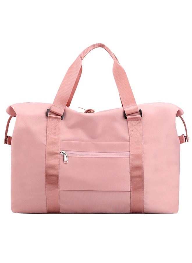 Travel Duffel Bags For Women With Trolley Sleeve, Weekender Overnight Carry On Bag Lightwight Waterproof, Pink