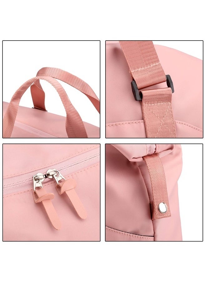 Travel Duffel Bags For Women With Trolley Sleeve, Weekender Overnight Carry On Bag Lightwight Waterproof, Pink