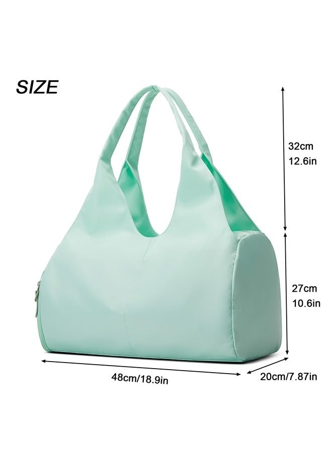 Yoga Gym Bag for Women with Shoes Compartment & Wet Dry Storage Pockets Lightweight Duffel Bag-Light-green