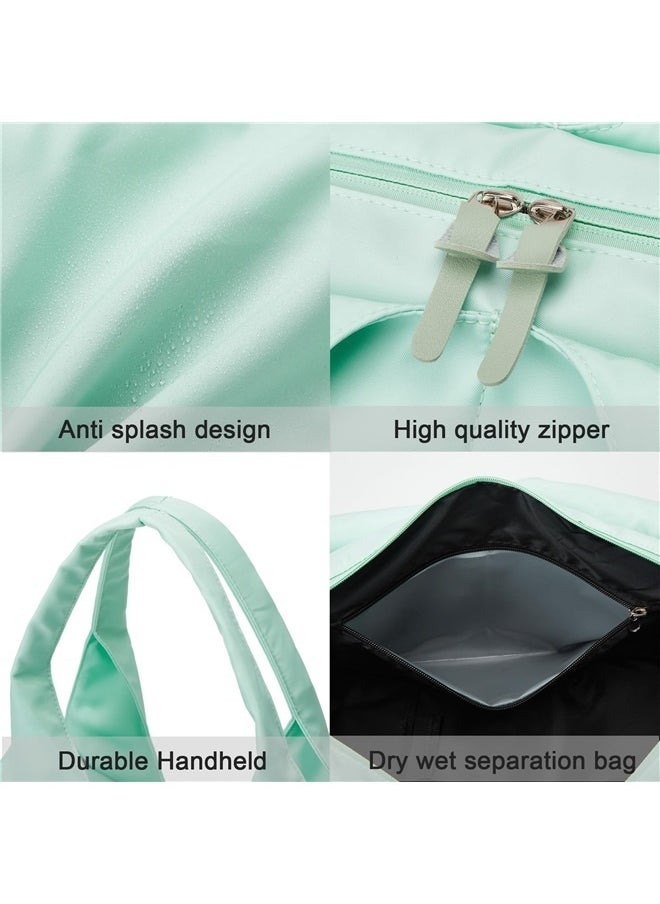 Yoga Gym Bag for Women with Shoes Compartment & Wet Dry Storage Pockets Lightweight Duffel Bag-Light-green