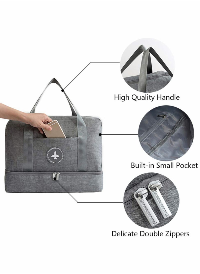 Waterproof Gym Bag Duffle Bag Travel Overnight Bag Dry Wet Separation Weekender Handbag Sports Fitness Swim Tote Bag for Men Women