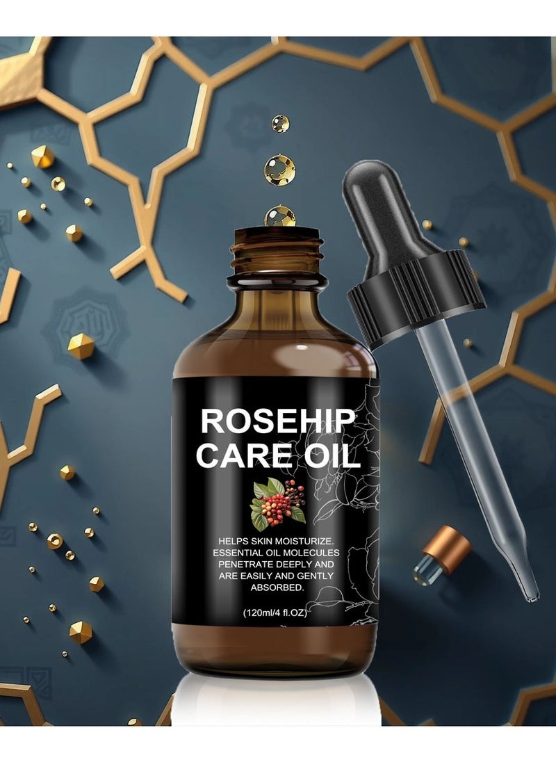 100% Pure Rosehip Seed Oil - Multi-functional Skincare Oil for Face, Scars, Hair, and Nails (4 fl oz)