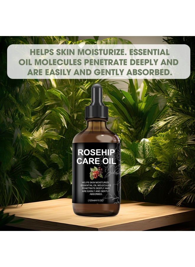 100% Pure Rosehip Seed Oil - Multi-functional Skincare Oil for Face, Scars, Hair, and Nails (4 fl oz)