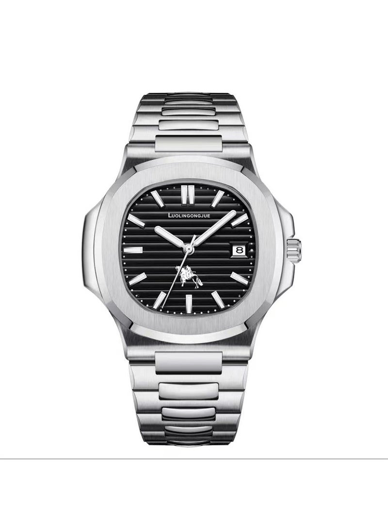 Automatic Hollow Mens Watch Waterproof Luminous Black noodles
