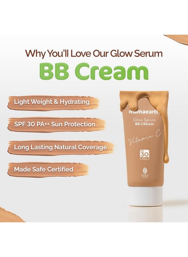 Glow Serum Bb Cream With Vitamin C & Turmeric 25 G Long Lasting Natural Coverage Spf 30 Pa++ Sun Protection Lightweight & Hydrating