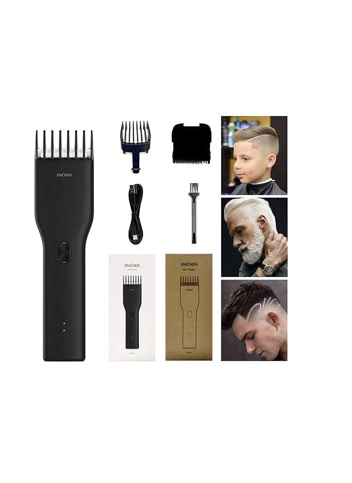 ENCHEN Hair Clippers for Men – Cordless Electric Trimmer, All-in-One Hair Cutting Kit, Rechargeable, Suitable for Kids, Home & Travel – Black