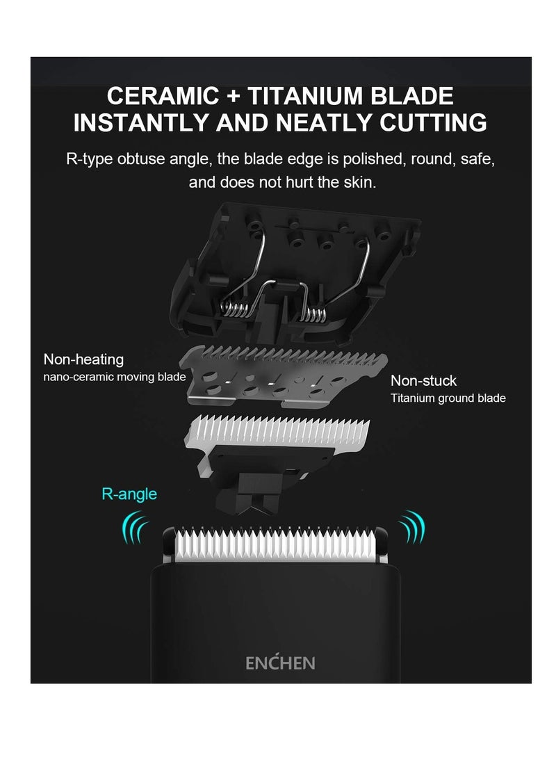 ENCHEN Hair Clippers for Men – Cordless Electric Trimmer, All-in-One Hair Cutting Kit, Rechargeable, Suitable for Kids, Home & Travel – Black