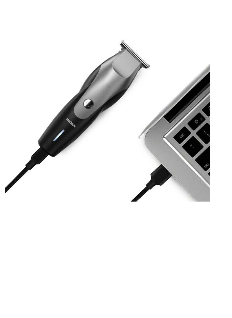 Enchen Humming Bird Electric Hair Clipper – T-Shaped Head, 7100RPM, Low Noise, Type-C Rechargeable, 1500mAh Battery – Black