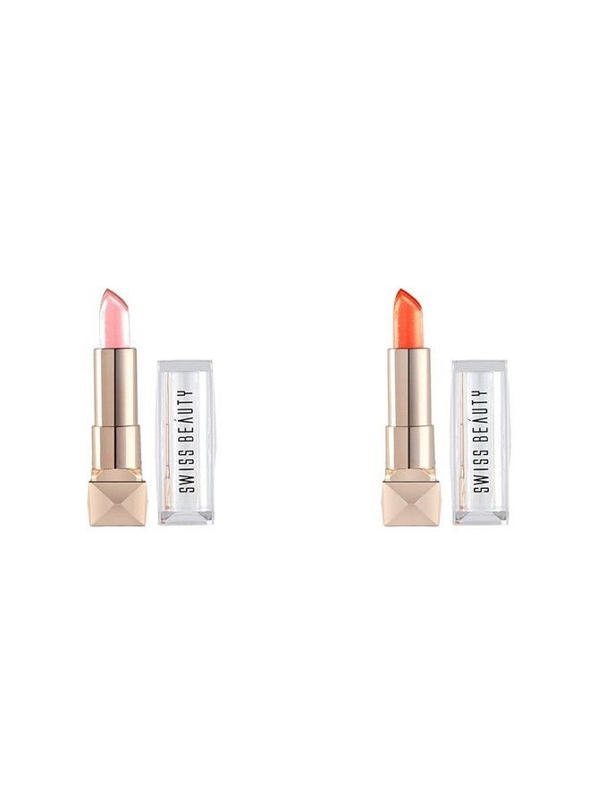 Swiss Beauty Glitter Color Changegel Lipstick Pink01 3.6G & Swiss Beauty Glitter Color Changegel Lipstick Red03 3.6G