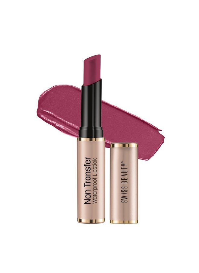 Non-Transfer Waterproof Lipstick With Jojoba Seed Oil | Matte Finish | Long-Lasting | Highly Pigmented | Shade- Pink Blossom, 3Gm