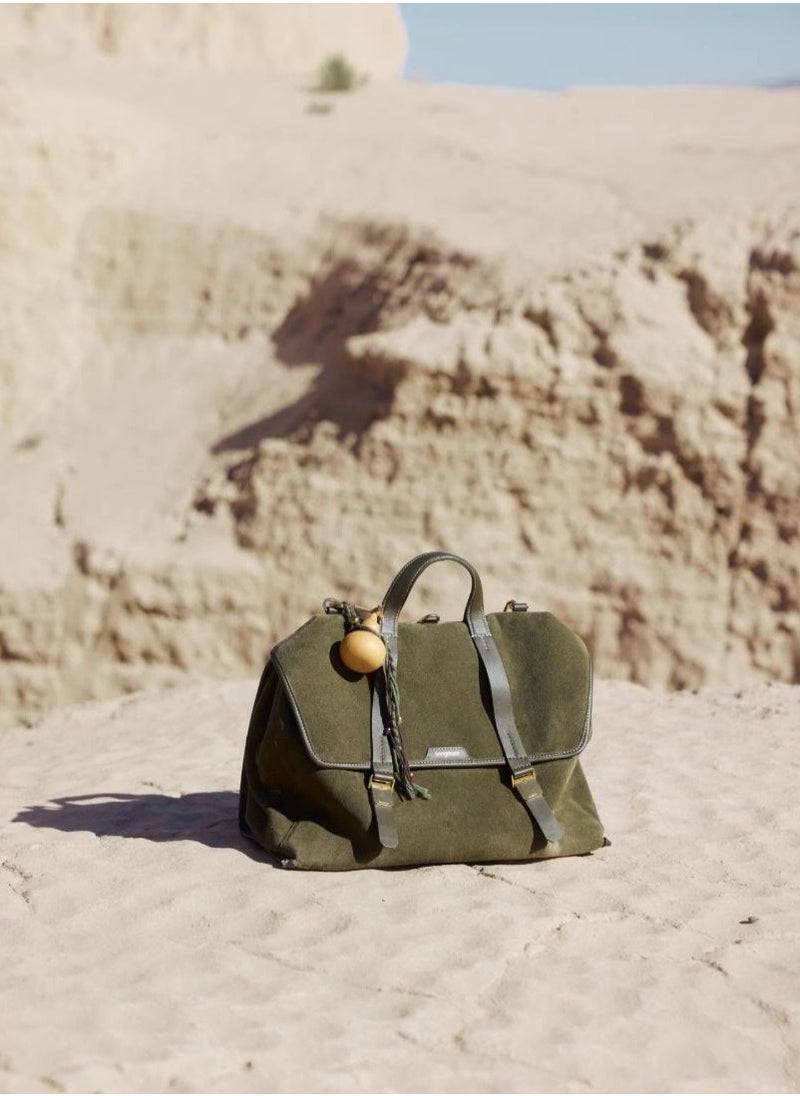 Mountain Walk Series Large Travel Briefcase Vintage Suede Crossbody Backpack (Large Size)