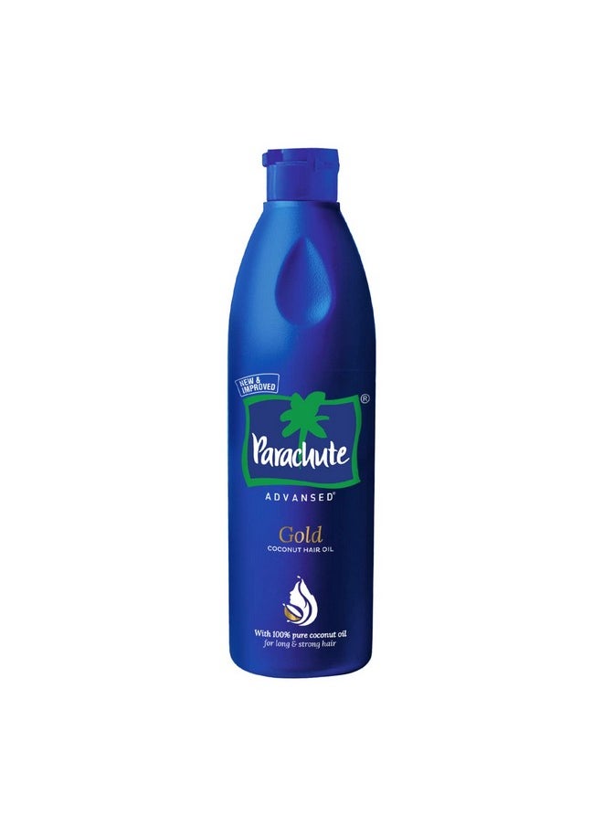 Gold Coconut Hair Oil, Pure Coconut Oil, Vitamin E For Long, Strong & Gorgeous Hair, 400 Ml