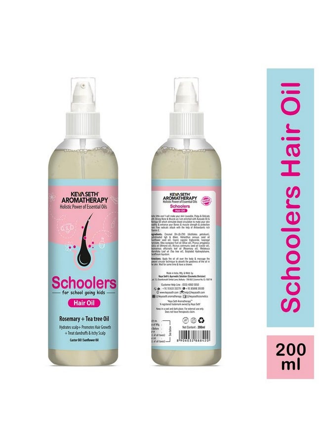 Keya Seth Aromatherapy Schoolers Hair Oil For School Going Kids Girl & Boy With Rosemary & Tea Tree Oil Strengthens & Promotes Hair Growth 200Ml
