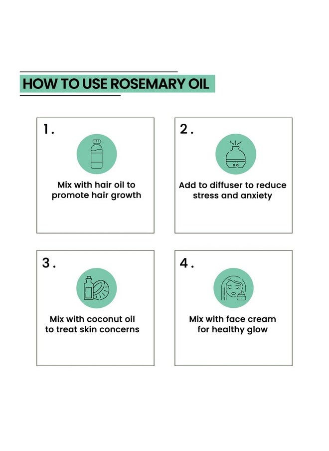 Rosemary Oil For Hair Growth | Rosemary Essential Oil For Hair Growth | Rosemary Oil Essential Oil For Skin & Body | Pure Rosemary Oil | Pure Rosemary Hair Oil For Men & Women - 15Ml*2