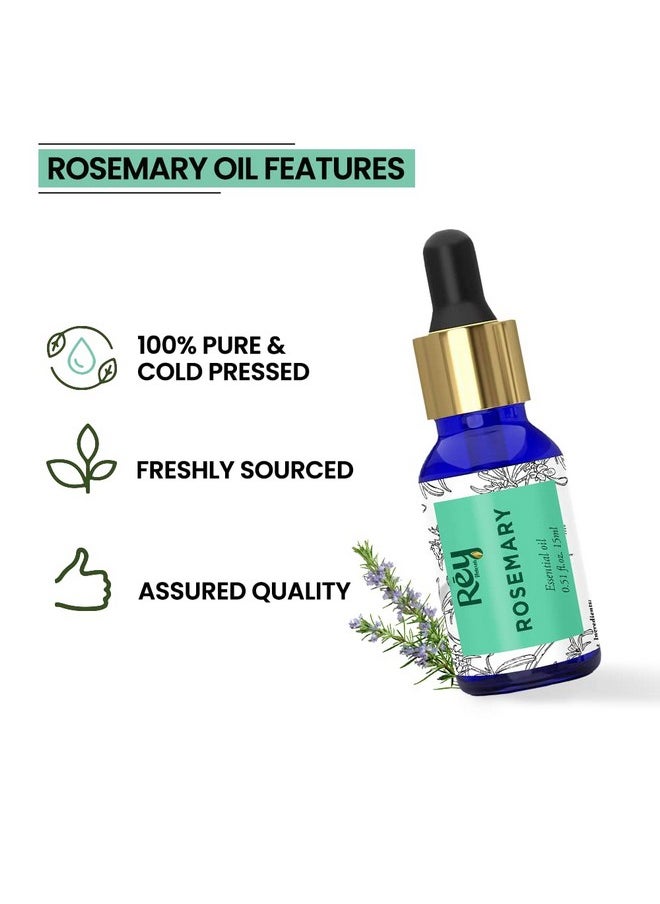 Rosemary Oil For Hair Growth | Rosemary Essential Oil For Hair Growth | Rosemary Oil Essential Oil For Skin & Body | Pure Rosemary Oil | Pure Rosemary Hair Oil For Men & Women - 15Ml*2