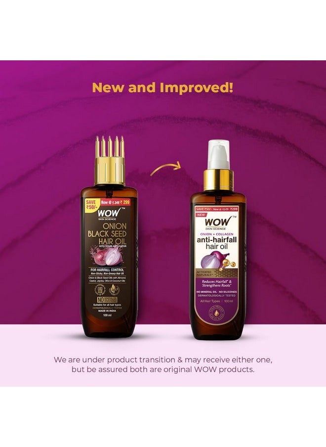 WOW Skin Science Onion Black Seed Hair Oil with Comb - 100mL