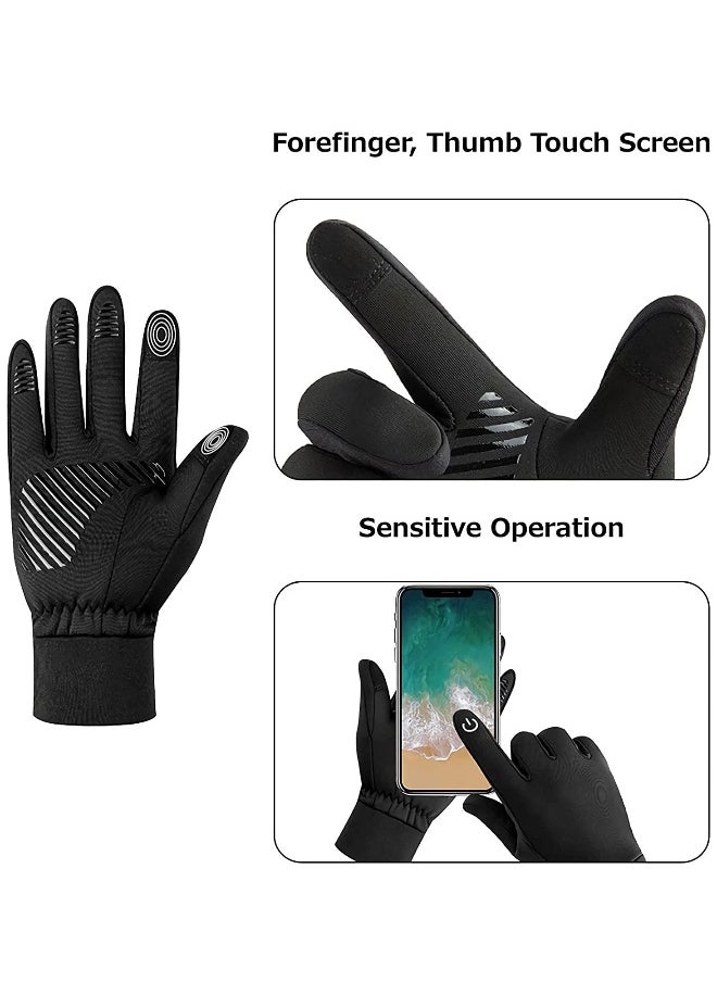 Waterproof Touchscreen Winter Cycling Gloves, Thermal Windproof Anti-Slip Sports Gloves for Running, Driving, and Hiking (Size L) - Perfect for Cold Weather Activities!