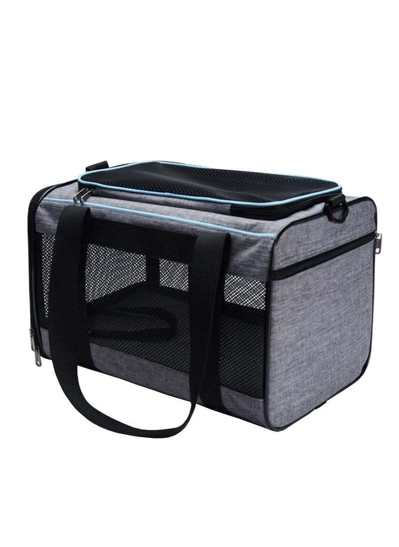 Pet Carrier, Cat, Dog Carrier for Pets Up to 16 Lbs, Soft-Sided Cat Bag, Cat Carrying Case, Pet Travel Carrier, Collapsible Carrier Bag, As a Toy of Fabric Pet Home, 17.5x11x11 Inches