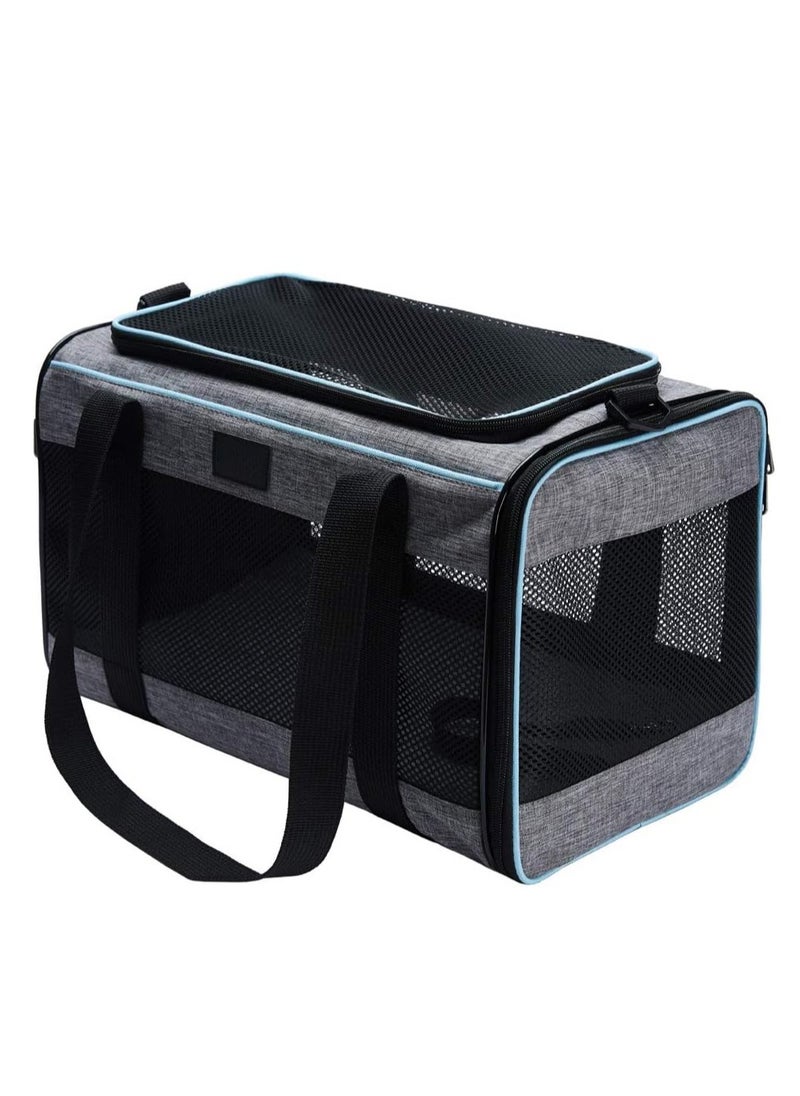 Pet Carrier, Cat, Dog Carrier for Pets Up to 16 Lbs, Soft-Sided Cat Bag, Cat Carrying Case, Pet Travel Carrier, Collapsible Carrier Bag, As a Toy of Fabric Pet Home, 17.5x11x11 Inches