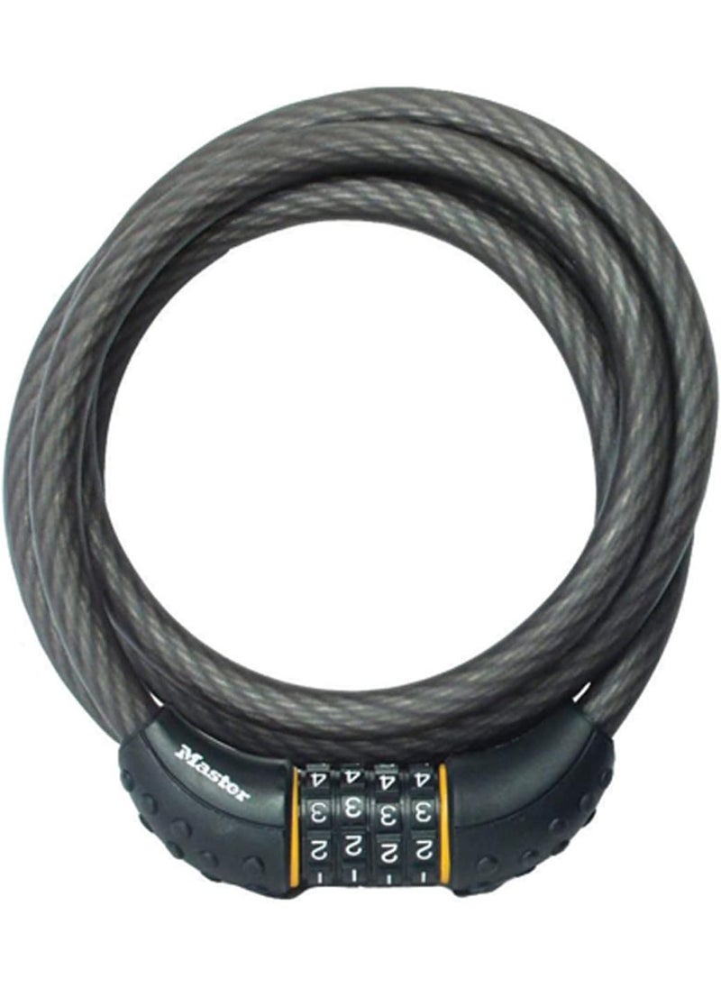 Master Lock Cable Lock, Set Your Own Combination Bike Lock, 6 ft. Long, Black, 8122D