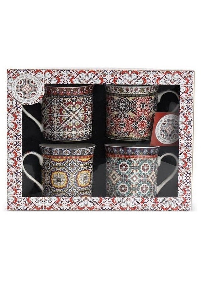 4-Piece Mug Set Multicolour 6.5x6.5x6.2cm