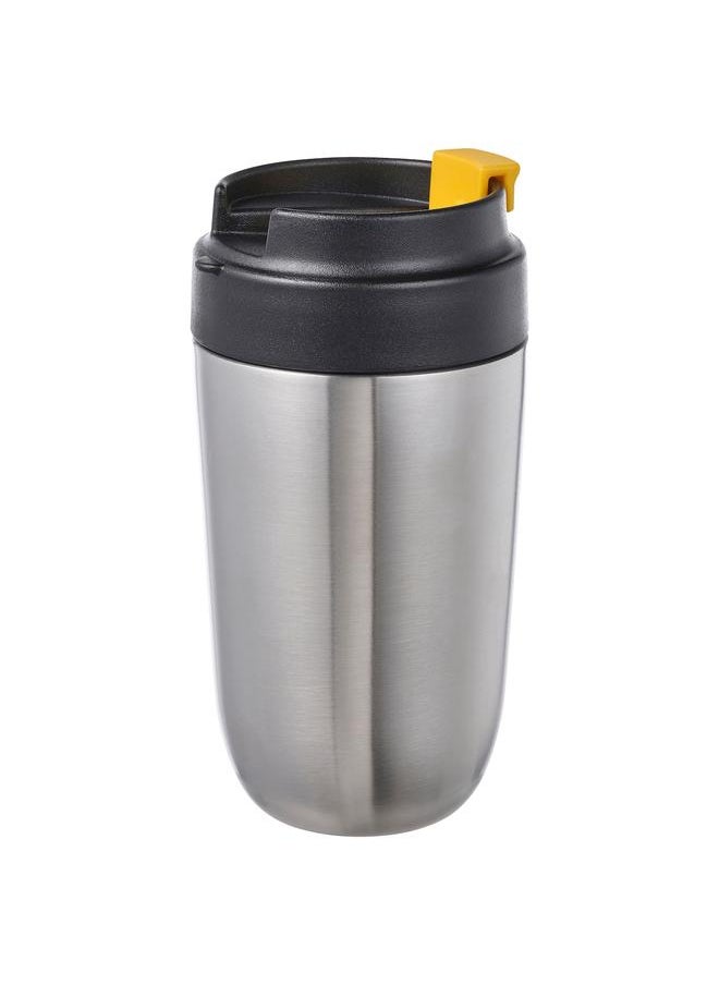 Insulated travel mug, stainless steel/black, 35 cl