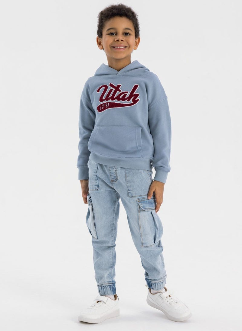 Kids Boys Casual Hoodie with Front Print