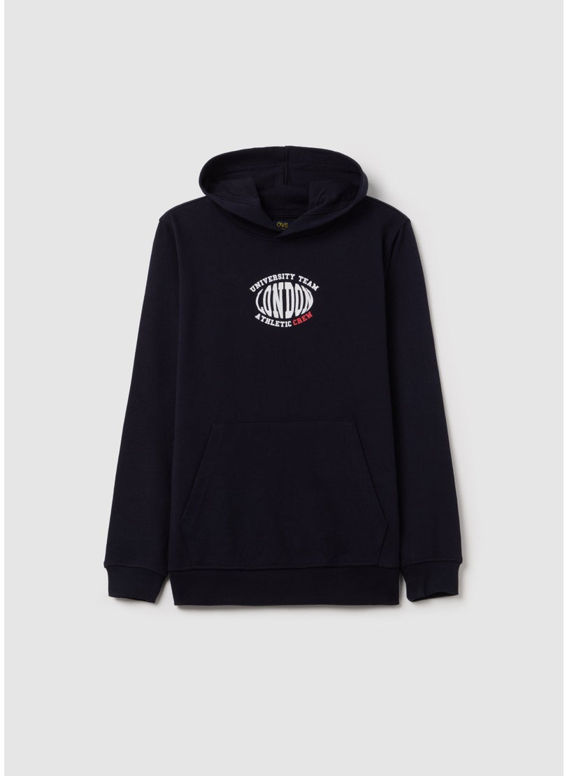 Sweatshirt With Hood And ''London University Team'' Print