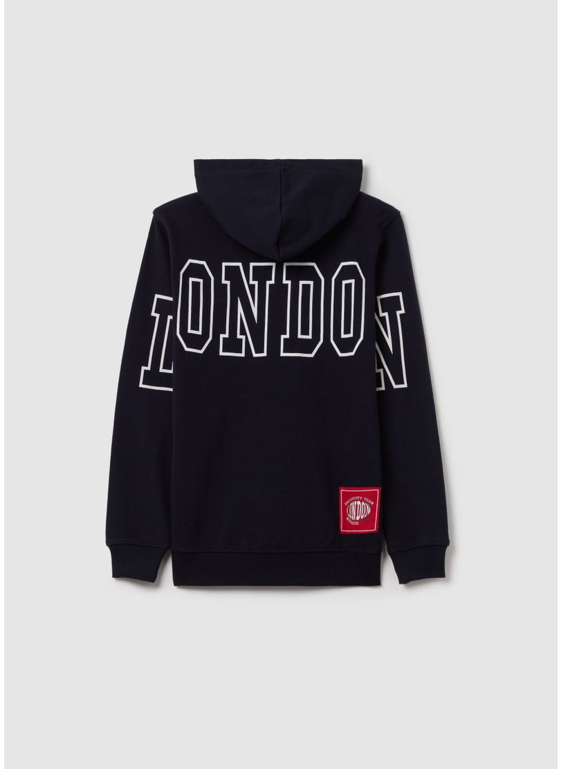 Sweatshirt With Hood And ''London University Team'' Print