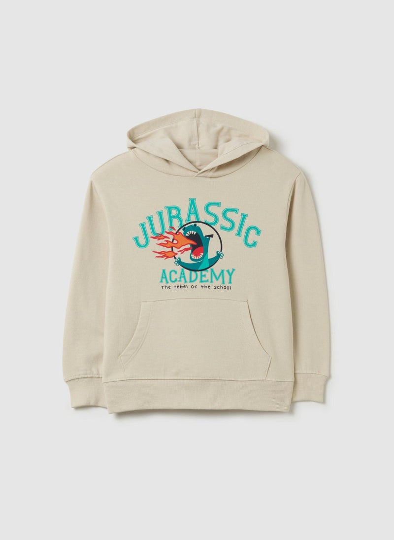 Sweatshirt With Hood And ''Jurassic Academy'' Print