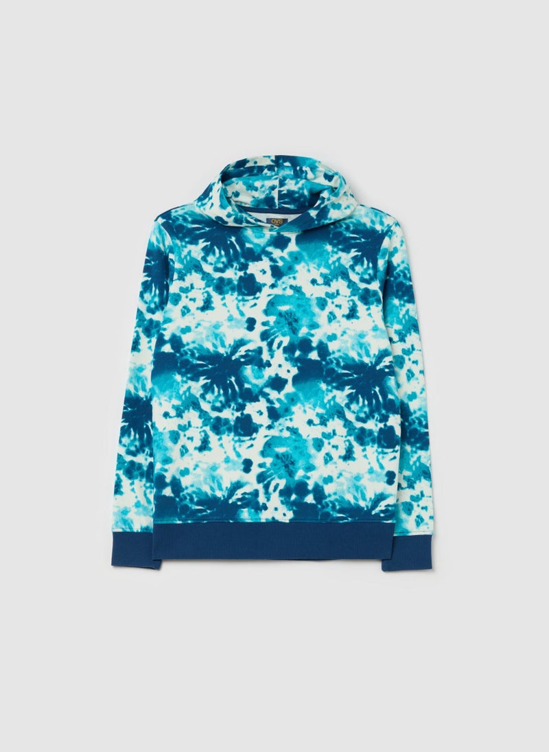 Tie Dye Sweatshirt In French Terry With Hood