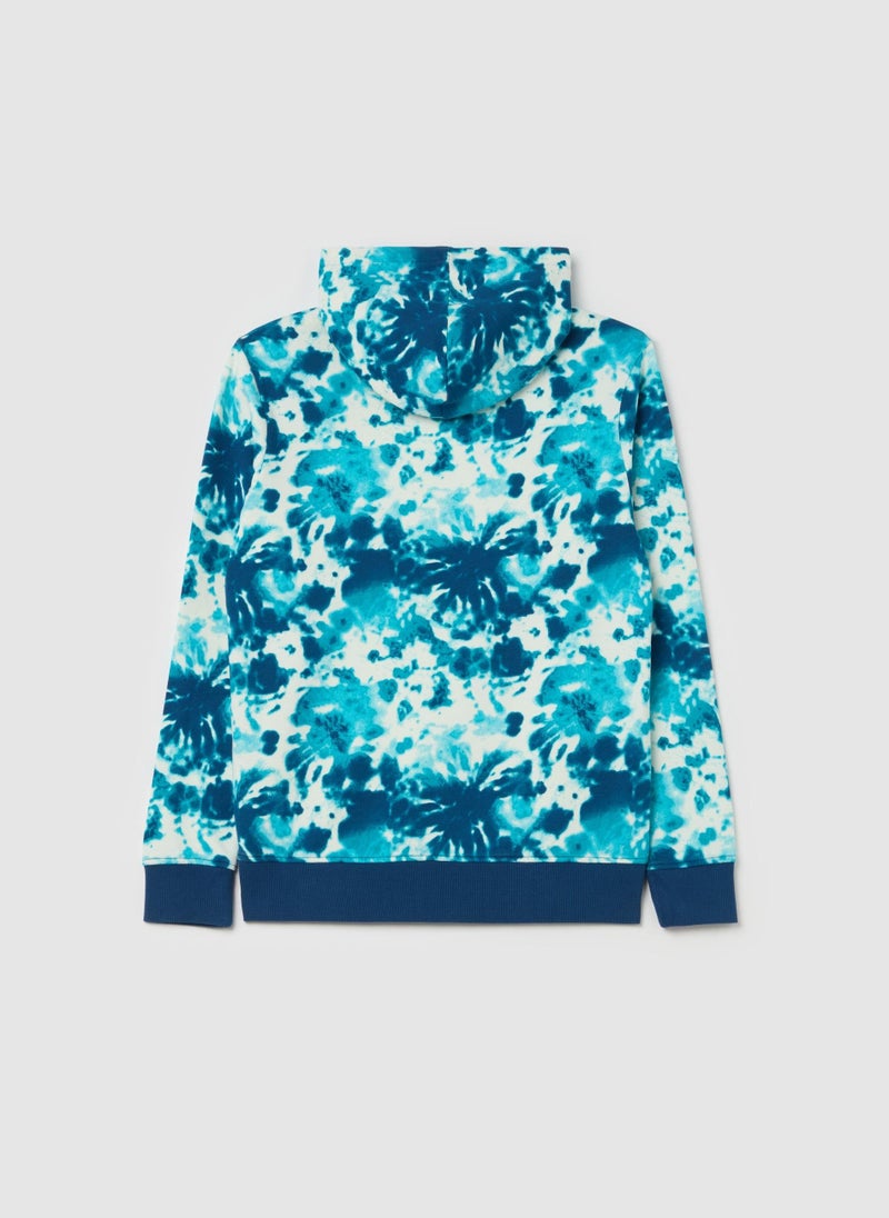 Tie Dye Sweatshirt In French Terry With Hood
