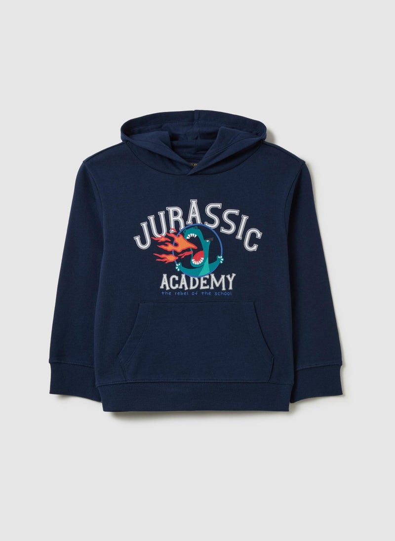 Sweatshirt With Hood And ''Jurassic Academy'' Print