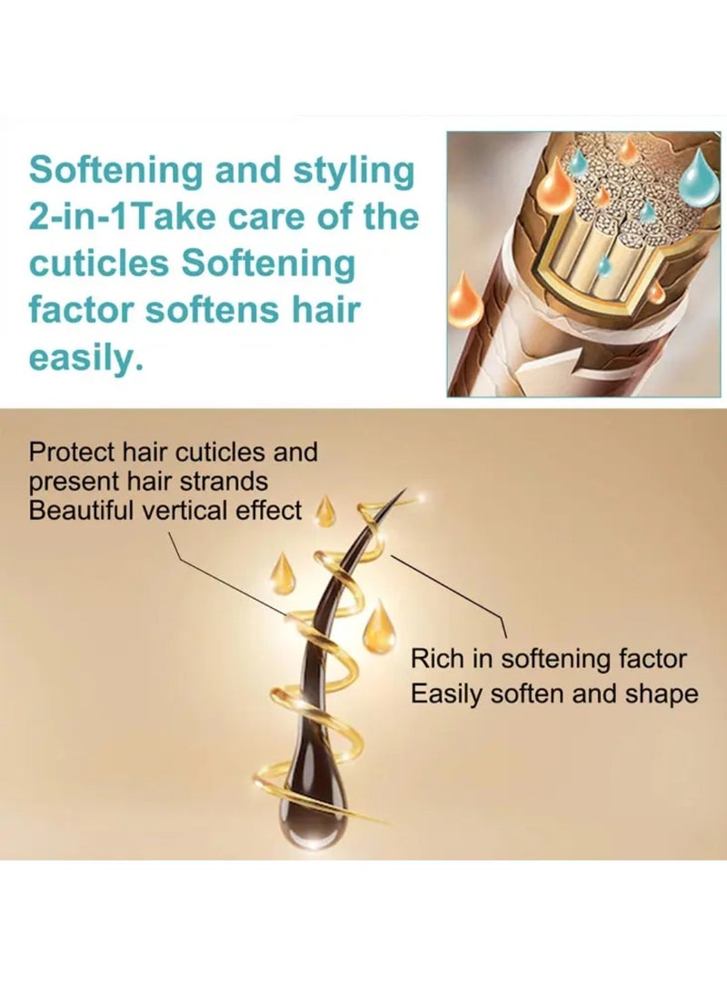60ml Hair Straight Cream Smoothing Hair Thermal Protection Moisturize and Shine Hair with Coconut Oil and Shea Butter Hair Straightening Cream Frizzing Control Fixation Styling Cream