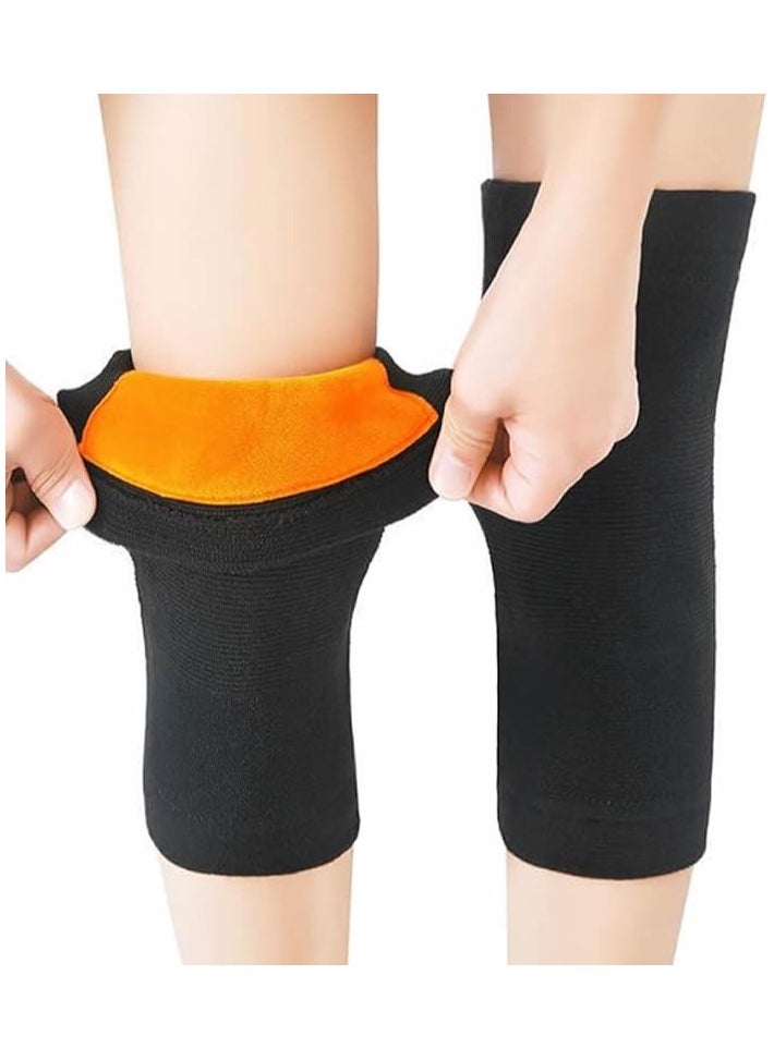 1Pair Cashmere Winter Warm Thermal Knee Leg Sleeve Knee Brace Support Pads for Outdoor Sports (XL Size)