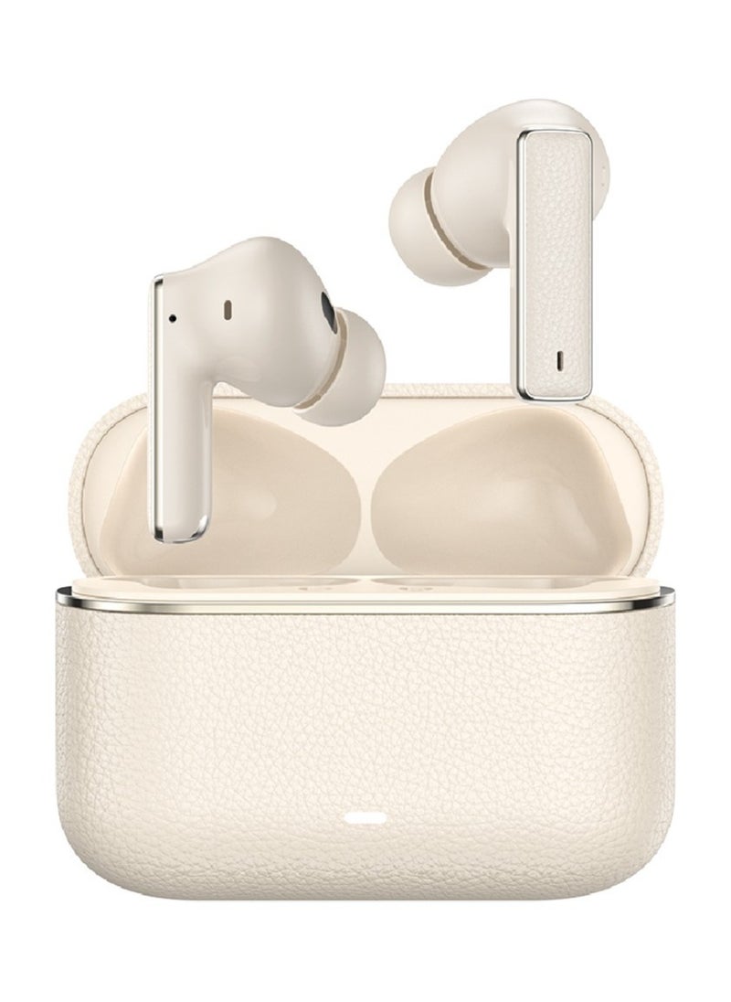 River True Wireless Earbuds ANC + ENC Clarity / Wireless Charging / Smart In-Ear Detection / Hands-Free Headphone / 6-Mic ENC Calls / In-Ear Headphones for Music, Calls & Gaming/Truewireless Headphones- Cream