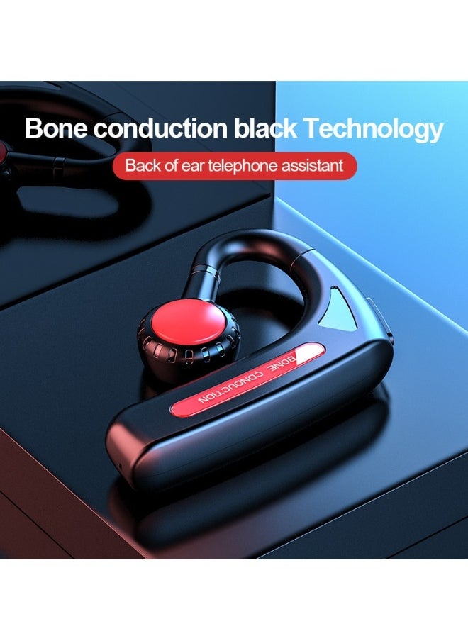 Bluetooth Wireless Headset, Single Wireless Bone Conduction Headphone Ear-Hook Business Bluetooth Headset Sport Earpiece with Mic...