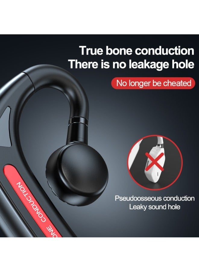 Bluetooth Wireless Headset, Single Wireless Bone Conduction Headphone Ear-Hook Business Bluetooth Headset Sport Earpiece with Mic...