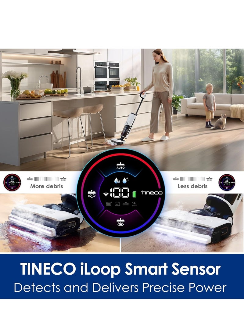 Tineco Floor One S7 Steam Cordless Wet Dry Vacuum Steam Mop All-in-One, Hard Floor Cleaner with 284F HyperSteam, Self-Cleaning, Edge Cleaning, Safe for Kids & Pets 240 W S7 Steam White