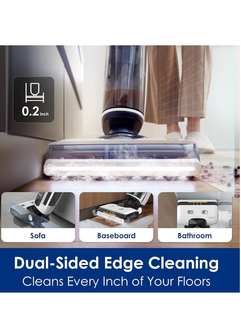 Tineco Floor One S7 Steam Cordless Wet Dry Vacuum Steam Mop All-in-One, Hard Floor Cleaner with 284F HyperSteam, Self-Cleaning, Edge Cleaning, Safe for Kids & Pets 240 W S7 Steam White