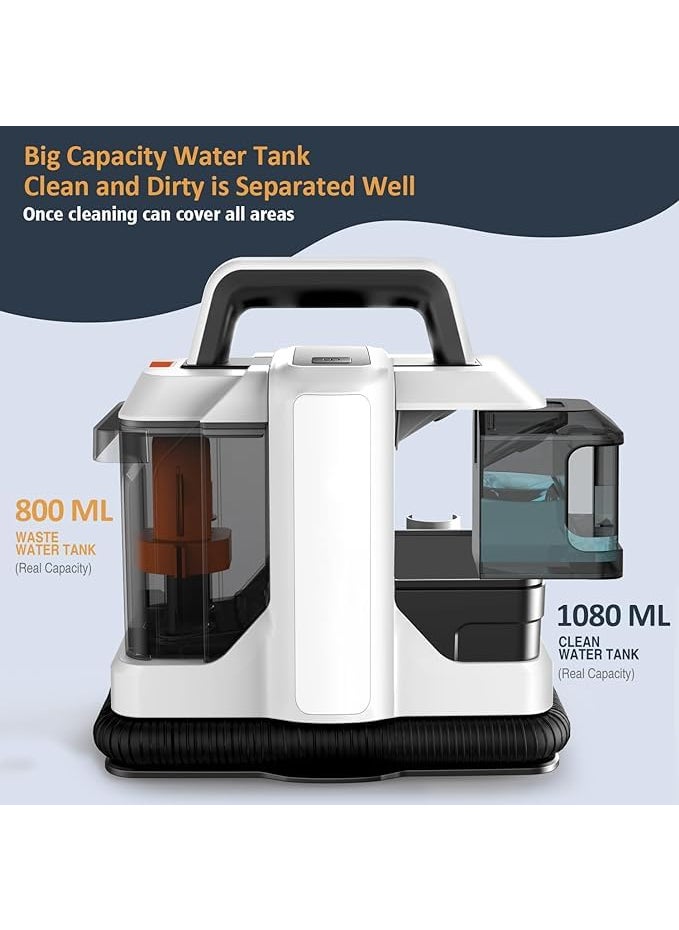 BLURISM Portable Wet Dry Vacuum Cleaner Deep Cleans Carpet Sofa Curtains Mattress Refreshes Garments Carpet Upholstery Cleaner with Replacement Heads Pet Stain Vacuum
