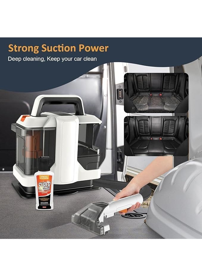 BLURISM Portable Wet Dry Vacuum Cleaner Deep Cleans Carpet Sofa Curtains Mattress Refreshes Garments Carpet Upholstery Cleaner with Replacement Heads Pet Stain Vacuum